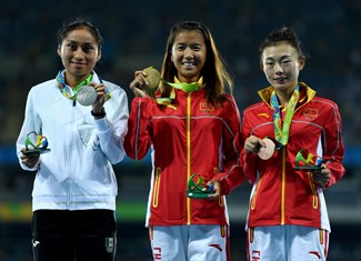 podium 20 km walk women