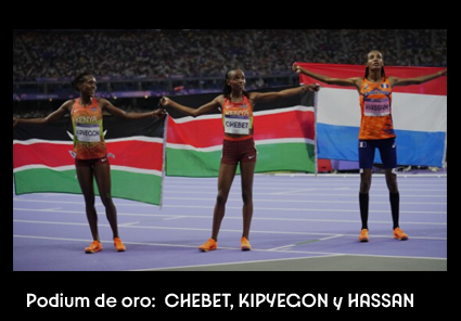 GOLDEN Podium: CHEBET, KIPYEGON y HASSAN