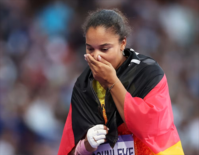 Yemisi Ogunleye thrown shot Olympic Champion