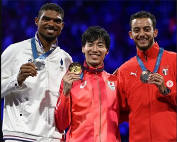 men epee podium