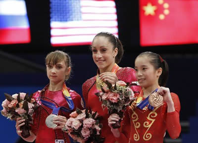 podium del concurso completo individual femenino