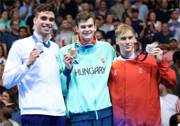 podium 200 m backstroke men