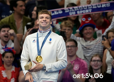 Leon Marchand gold medal & new olympic record