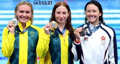 podium 200 m freestyle woomen