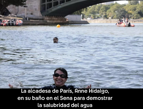 Paris Mayor Anne Hidalgo bathed in the Seine to demonstrate the healthiness of the waters