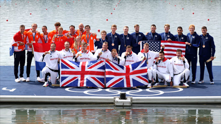 men's podium coxed eight