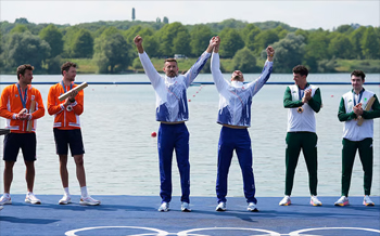 men's podium Double scull