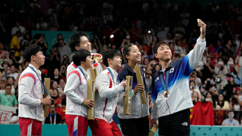 mixed doubles podium