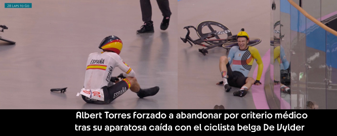 Madison. Torres forced by the doctor to retire after a spectacular fall with the Belgian rider