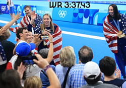 USA relay gold medal & world record