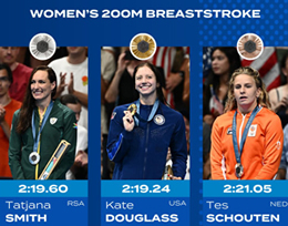 podium 200 m breaststroke women