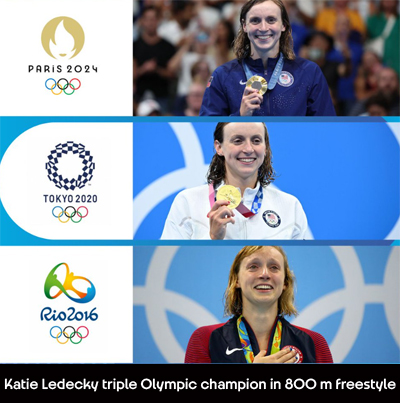 Katie Ledecky triple olympic champion in 800 m freestyle