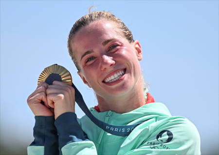 Michelle Gulyas Gold medal in womens Modern Pentathlon