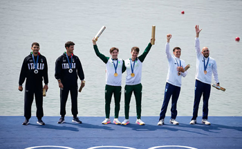 men's podium  Lightweight double sculls