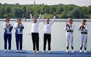 women's podium Double scull