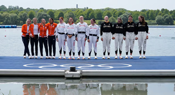 women's podium Quadruple scull