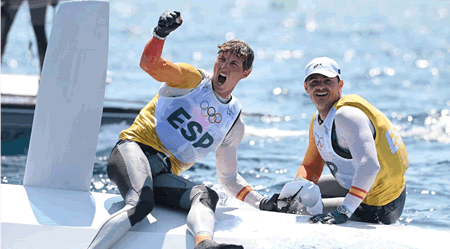 gold medal in Skiff Diego Botin Le Chever and Florian Trittel